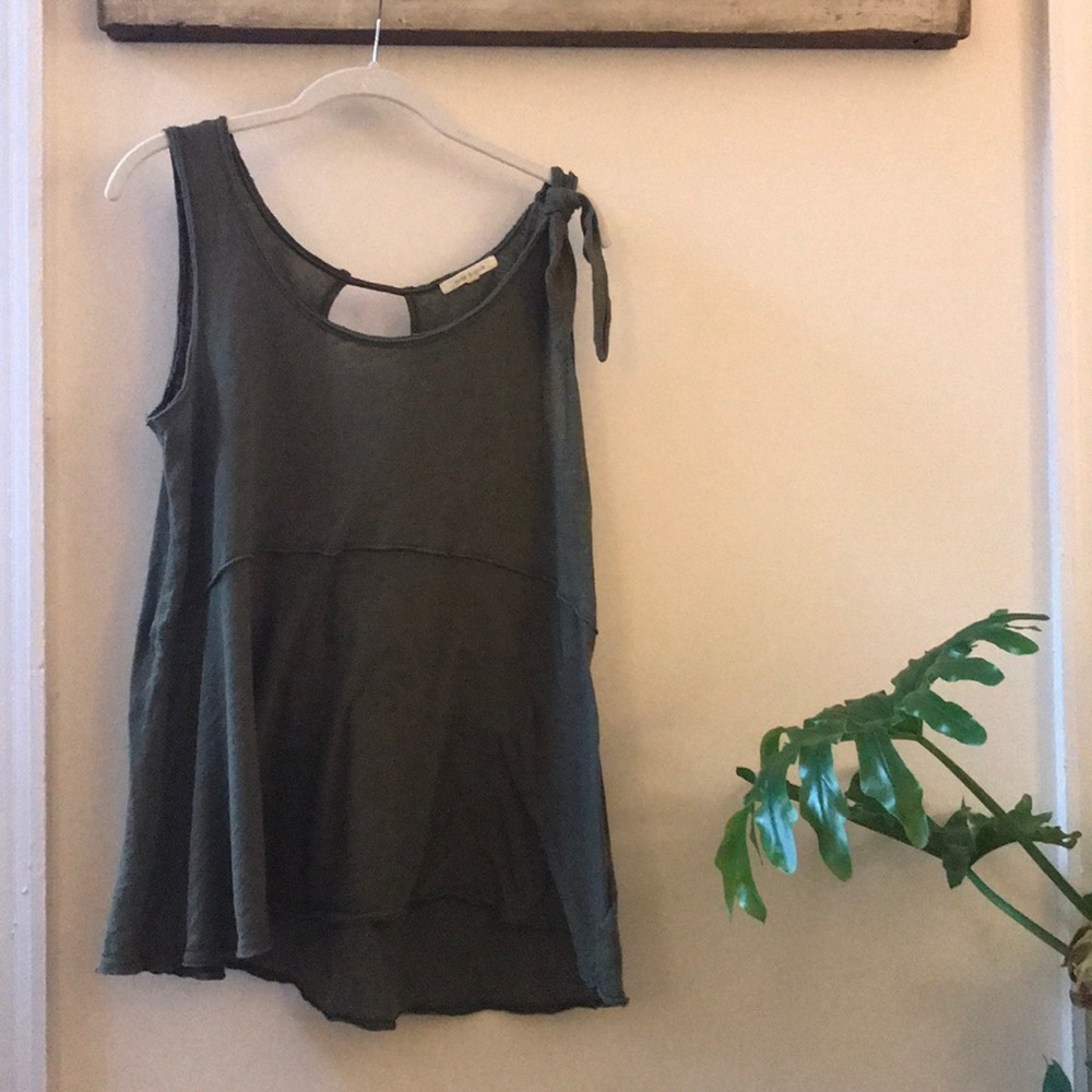 Anthropologie olive tank top